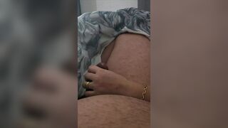 Step mom handjob step son dick without condom