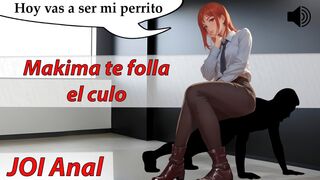 JOI ASMR with Makima. I'll treat you like a dog. Spanish voice.