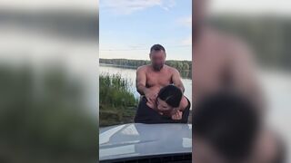 Milf Cucold in parking creampie wife pussy