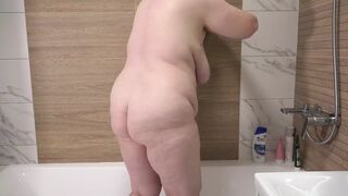 My Mature Chubby Wife Takes a Shower and the Camera Watches. Big Butt and Big Boobs. PAWG.