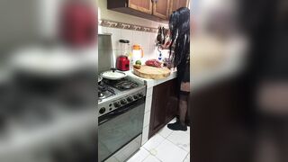 The Carrot Fucked Her in Stepmom's Kitchen. You'll Find Her Cooking for Customers