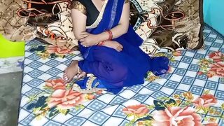 Newly Sexy Bhabhi in Blue Color Sari.