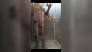 Morning shower sex before going for work - she likes his cum on her face