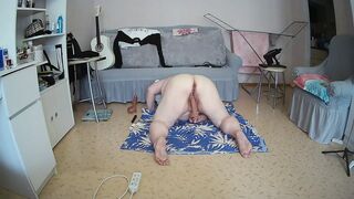 Mother-in-law with big ass tits and meaty hairy cunt masturbates with sex toys