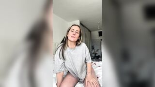 British MILF JOI stroking herself and shaking her big ass in lingerie