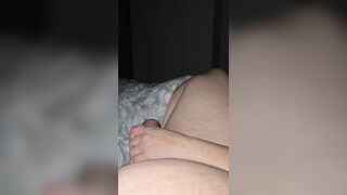 Step mom with big ass sitting in bed and handjob step son dick