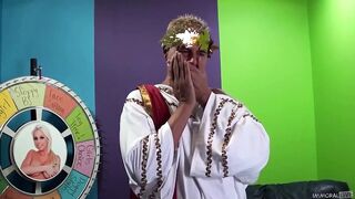 After being fucked by Porno Dan, AJ Applegate sees for the first time Prince Yahshua's monster cock