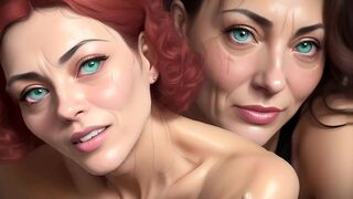Sexy Redhead Digital Art 3D Animation