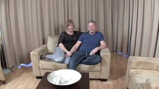 Sexy blonde milf tastes her partner's hot cum